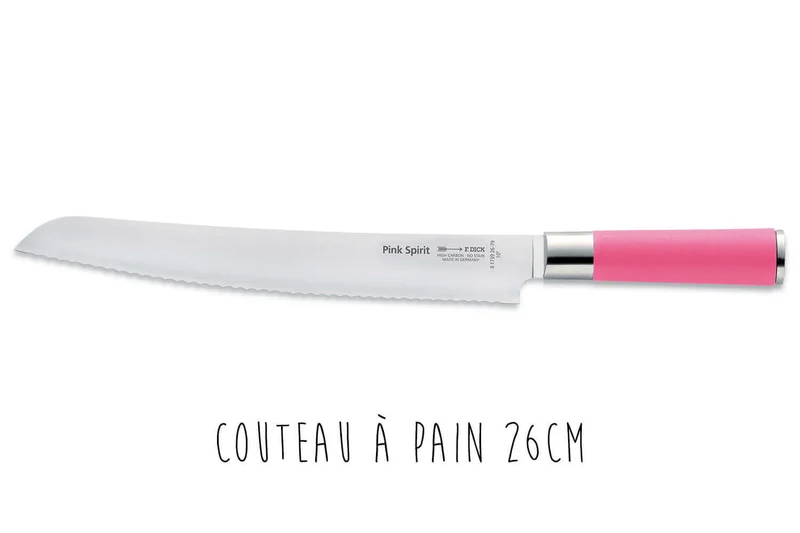 Bloc acrylique 4 couteaux de cuisine Dick Pink Spirit manche rose