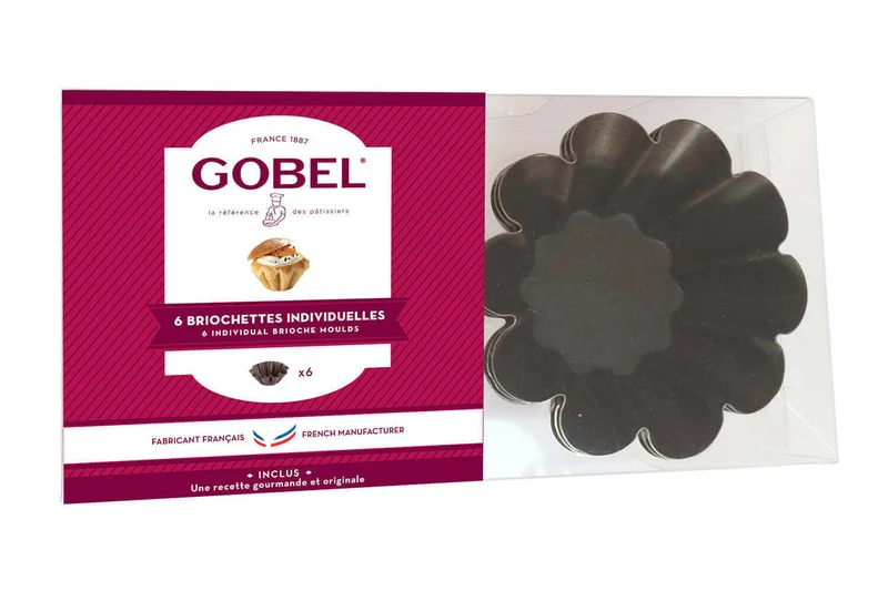 Boîte 6 moules à briochettes Gobel anti-adhérent