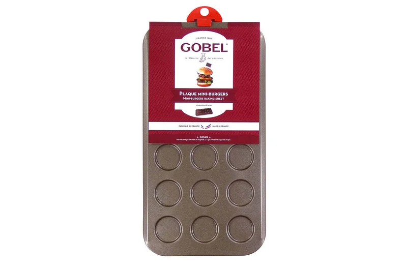 Plaque à pains 18 mini burgers Gobel anti-adhérent