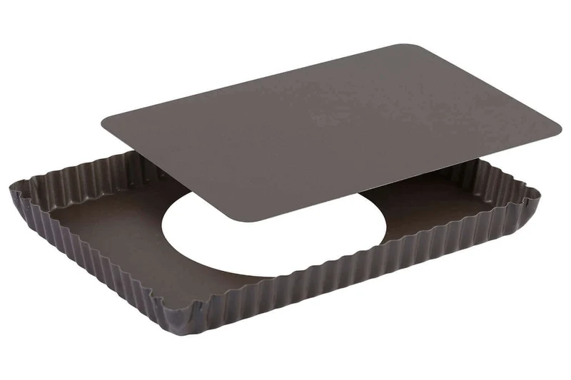 Moule à tarte maison cannelé rectangulaire Gobel anti-adhérent fond mobile