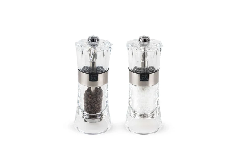 Coffret duo moulin à sel et poivre Peugeot Oslo en acrylique et inox 14cm