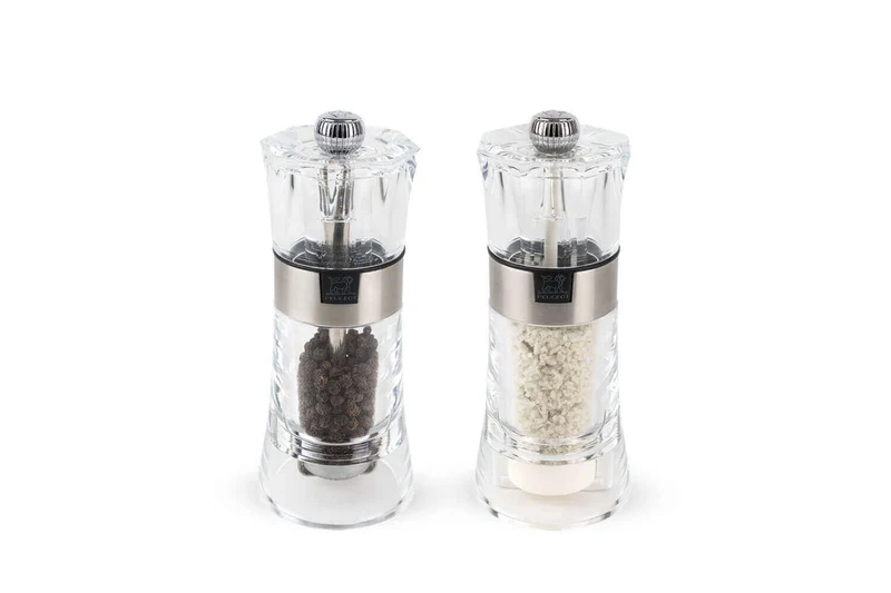 Coffret duo moulin à sel et poivre Peugeot Oslo en acrylique et inox 14cm