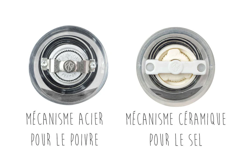 Coffret duo moulin à sel et poivre Peugeot Oslo en acrylique et inox 14cm