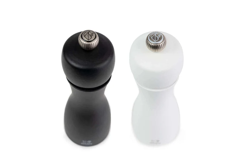 Coffret duo moulin à sel et poivre Peugeot Tahiti en bois noir + blanc