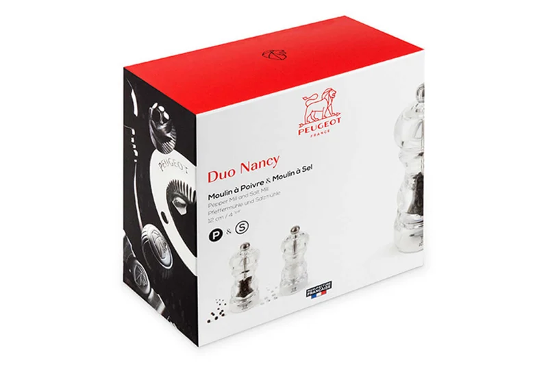 Coffret duo moulin à sel et poivre Peugeot Nancy en acrylique