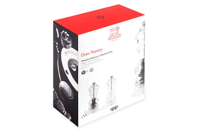 Coffret duo moulin à sel et poivre Peugeot Nancy en acrylique