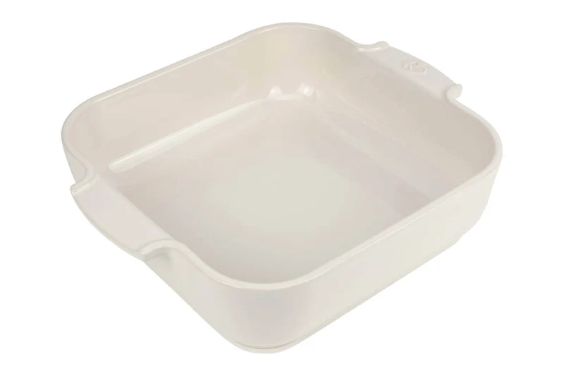 Plat four carré Peugeot Appolia en céramique écru 28x22,5x6,5cm