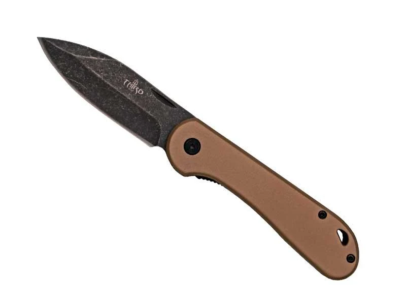 Couteau de poche Third Aluminium Marron 10Cm Inox Blackwash