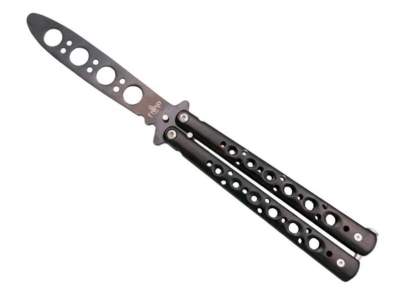 Couteau Papillon D'Entrainement Third Tout Inox Noir