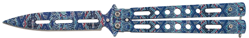 Couteau papillon albainox motif bleu