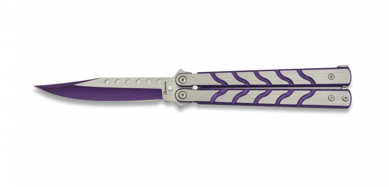 Couteau papillon gris & violet albainox