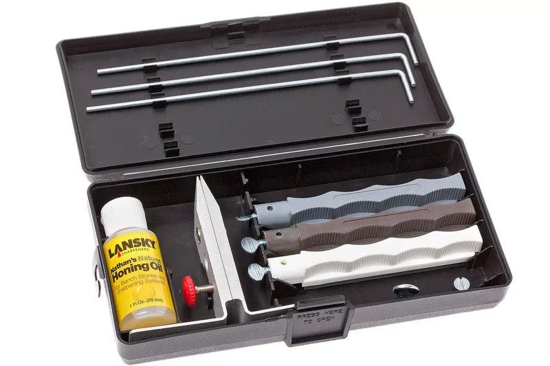 Kit D'Aiguisage Lansky Natural Arkansas 3 Pierres