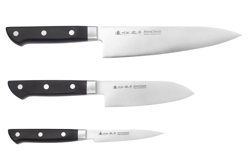 Coffret 3 couteaux japonais Satake Cutlery ABS chef + santoku + office