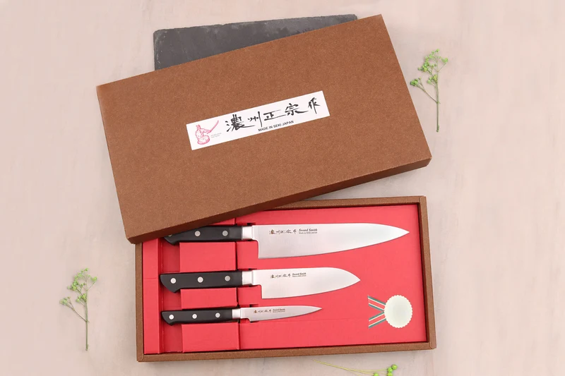 Coffret 3 couteaux japonais Satake Cutlery ABS chef + santoku + office