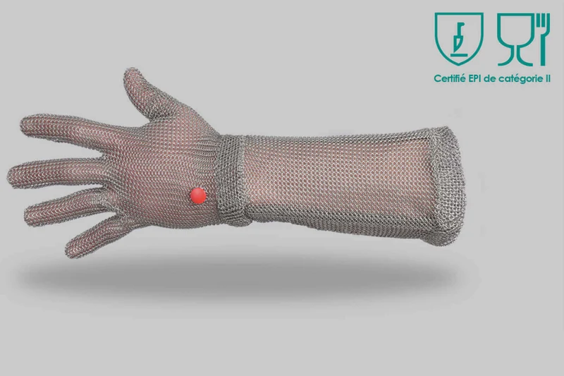 Gant Manulatex Wilco 2 gaucher en cotte de mailles avec manchette longue