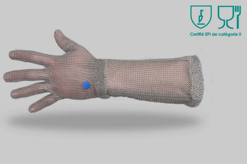 Gant Manulatex Wilco 2 gaucher en cotte de mailles avec manchette longue