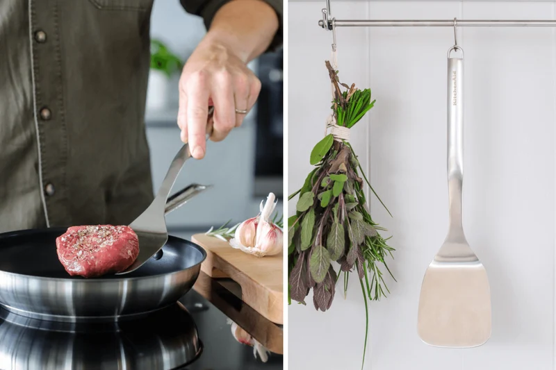 Spatule coudée Kitchen Aid tout en acier inoxydable