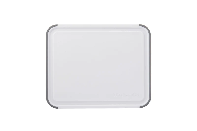 Planche à découper anti-glisse Kitchen Aid réversible en PP blanc