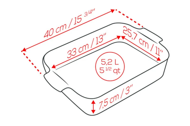 Plat four rectangle Peugeot Appolia en céramique écru 40x27cm