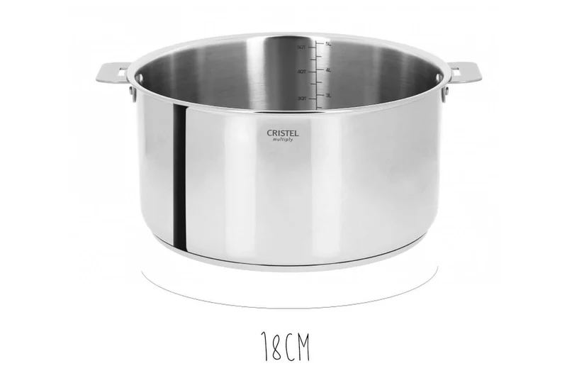 Set de 3 casseroles Cristel Casteline Amovible en inox 16 à 20cm - Poignée Zenith incluse