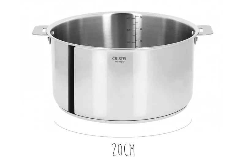 Set de 3 casseroles Cristel Casteline Amovible en inox 16 à 20cm - Poignée Zenith incluse