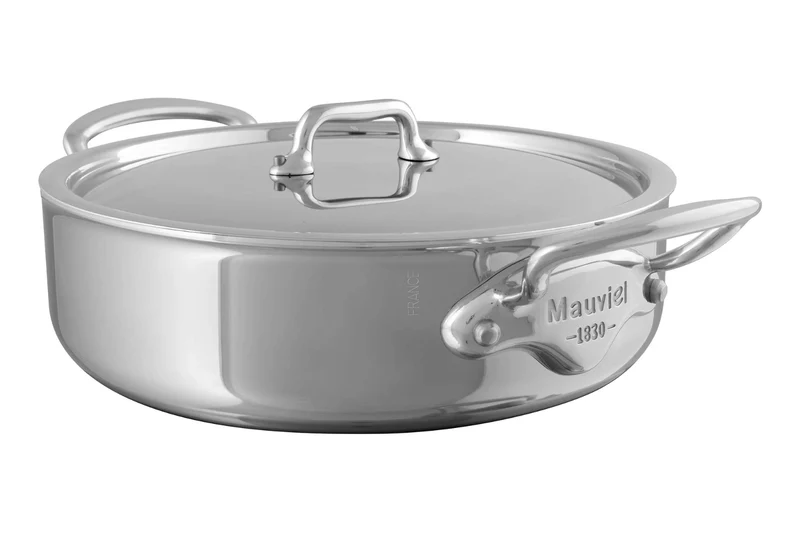 Rondeau Mauviel M'Urban4 en fonte d'inox avec couvercle en inox compatible induction