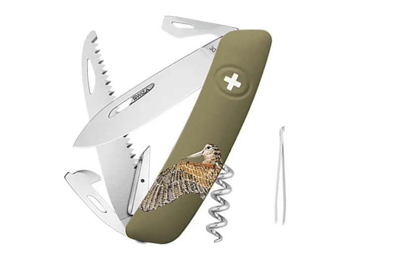 Couteau multifonction SWIZA D05 olive bécasse 12 fonctions 95mm