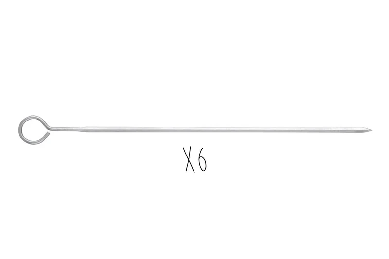 Set de 6 pics à brochettes Triangle en acier inoxydable 30cm
