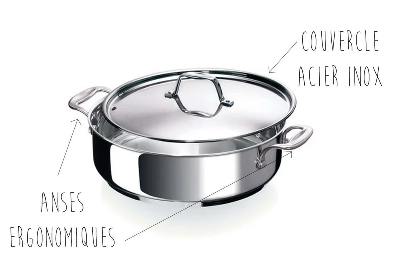 Sauteuse Beka Chef en inox avec couvercle 28cm