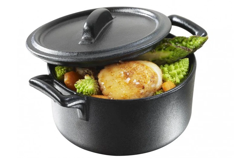 Cocotte ronde Revol Belle Cuisine 20cl avec couvercle noir effet fonte
