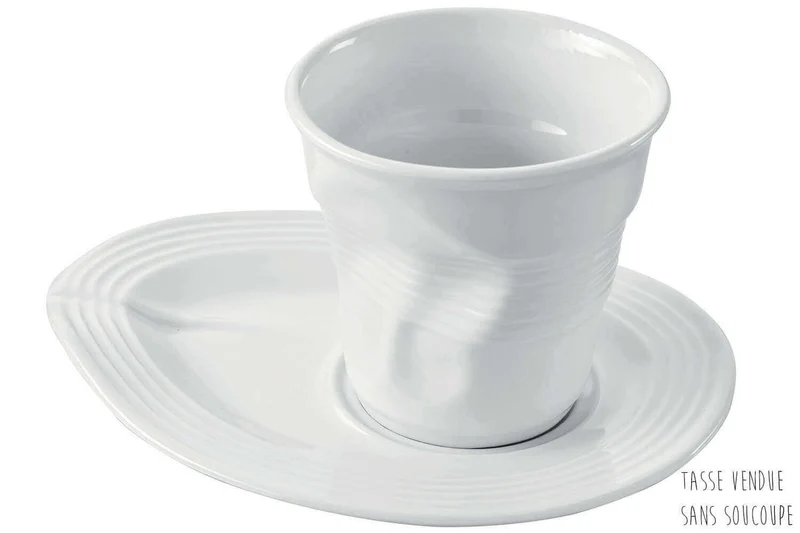 Tasse Revol Cappuccino Froissé 18cl en porcelaine blanche
