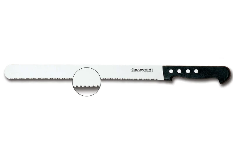Couteau à pâté croûte lame microdentelée 33cm Classic 4 rivets Bargoin