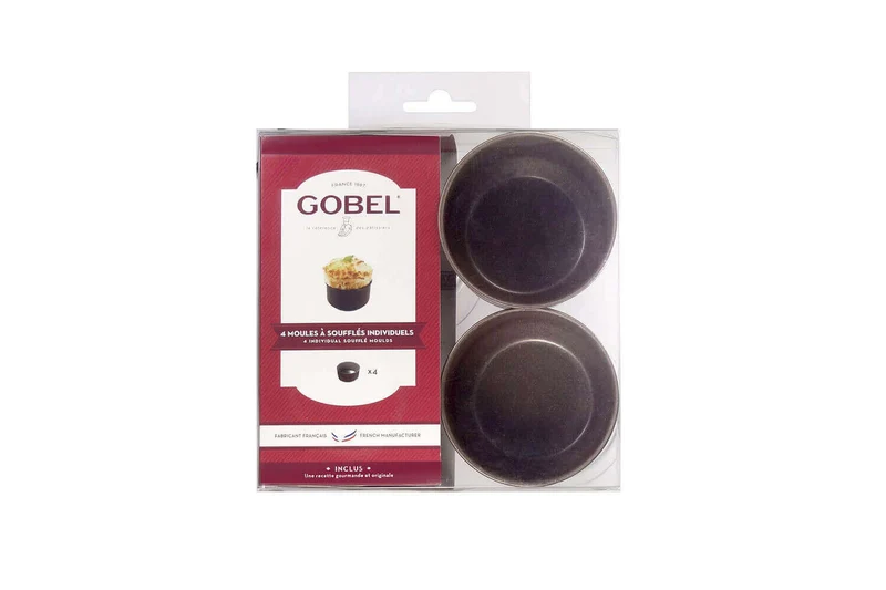 Set 4 moules à soufflés individuels Gobel anti-adhérent - Diamètre 8cm