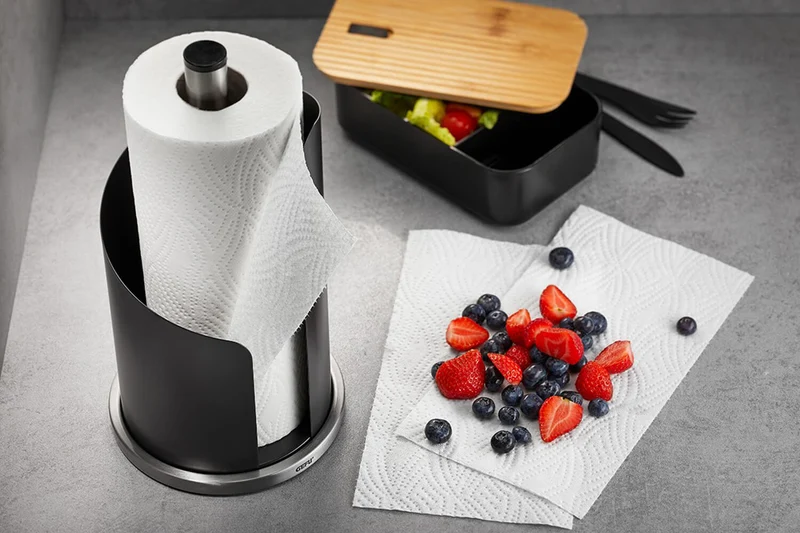 Porte-rouleau de cuisine Gefu Curve 30cm noir