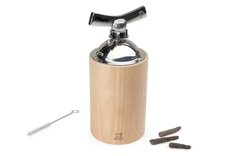Moulin à poivre long manuel Peugeot Isen en bois et inox 16cm