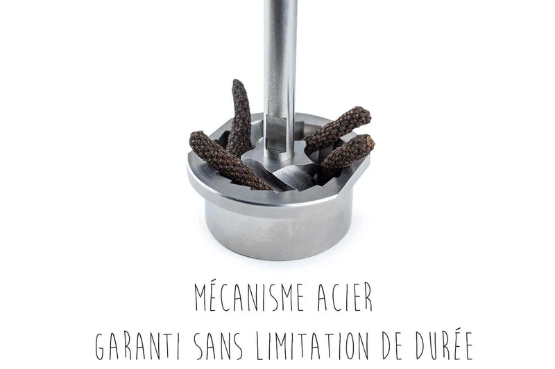 Moulin à poivre long manuel Peugeot Isen en bois et inox 16cm
