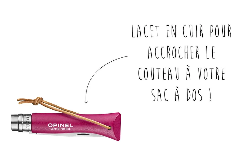 Couteau Opinel N°06 Baroudeur lame 7cm manche framboise
