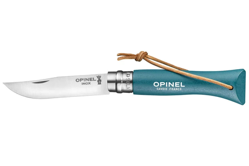 Couteau Opinel n°06 Baroudeur lame 7cm manche turquoise