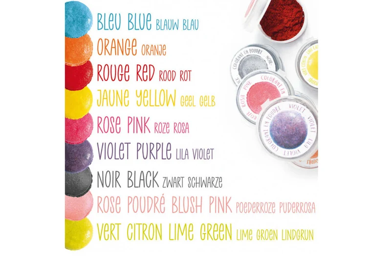 Coffret 9 mini colorants artificiels en poudre Scrapcooking 15,8g