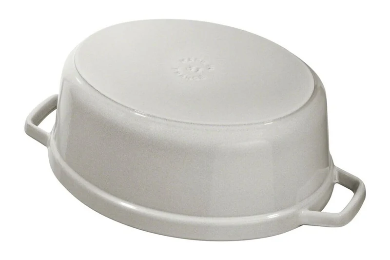Cocotte STAUB ovale en fonte émaillée truffe blanche