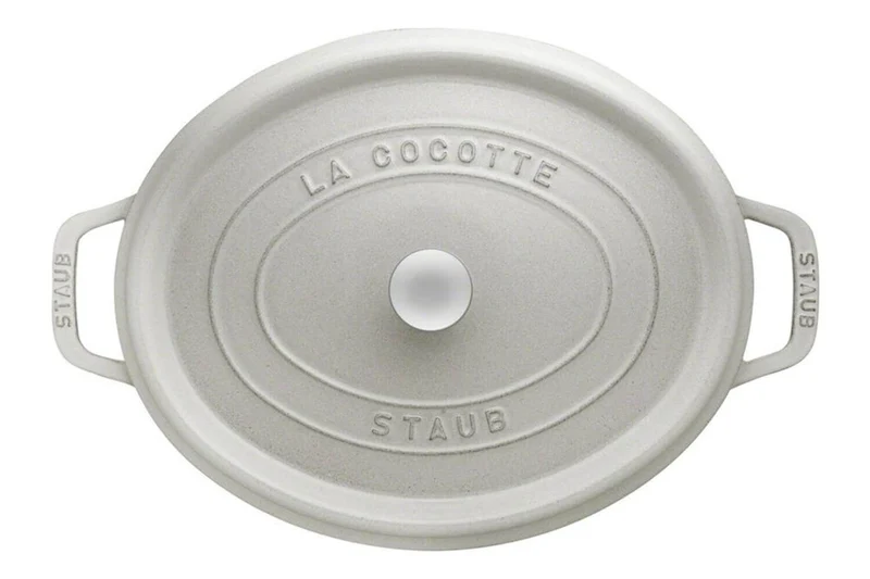 Cocotte STAUB ovale en fonte émaillée truffe blanche