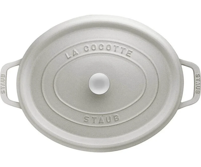 Cocotte STAUB ovale en fonte émaillée truffe blanche