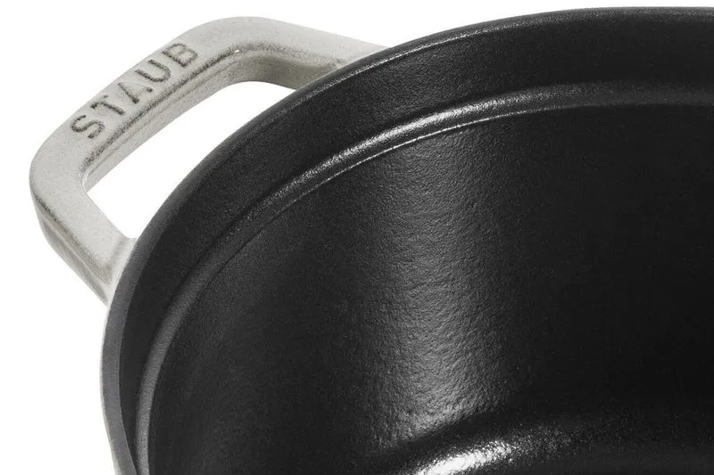 Cocotte STAUB ovale en fonte émaillée truffe blanche