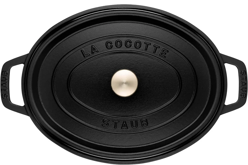Cocotte Staub ovale en fonte émaillée noir mat