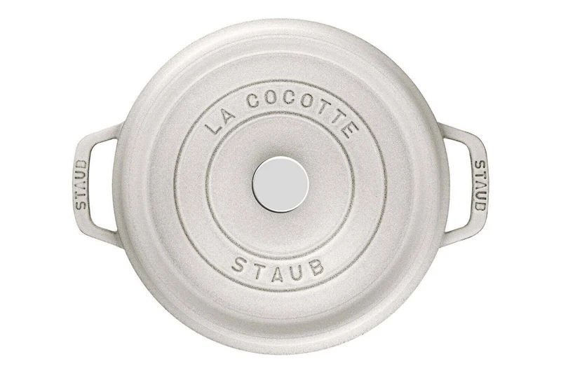 Cocotte STAUB ronde en fonte émaillée truffe blanche