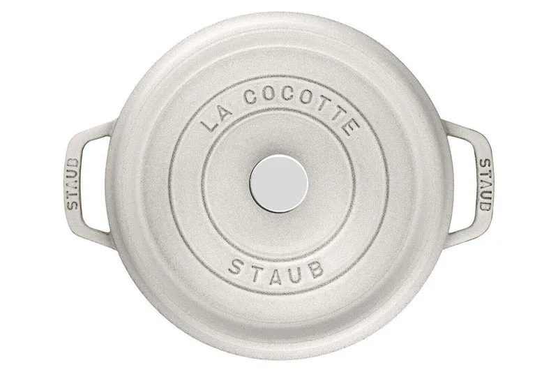 Cocotte STAUB ronde en fonte émaillée truffe blanche