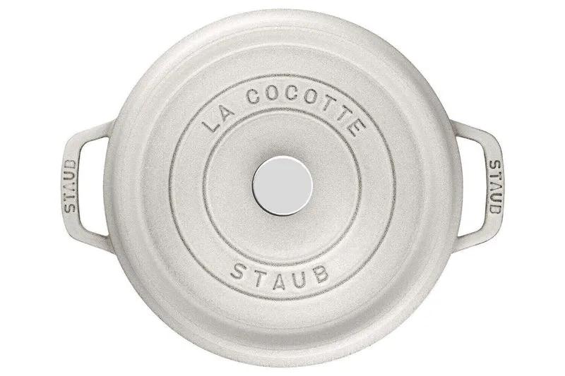Cocotte STAUB ronde en fonte émaillée truffe blanche