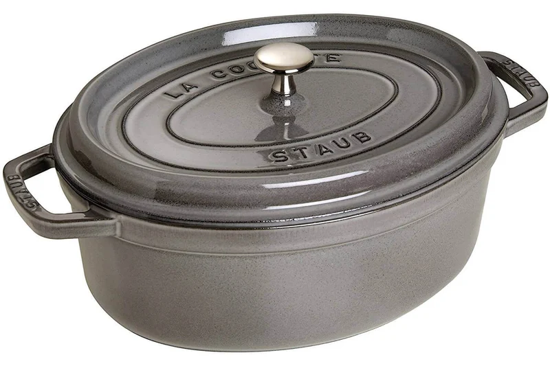Cocotte STAUB ovale en fonte émaillée gris graphite
