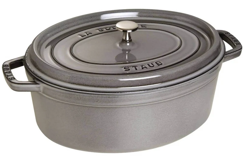 Cocotte STAUB ovale en fonte émaillée gris graphite