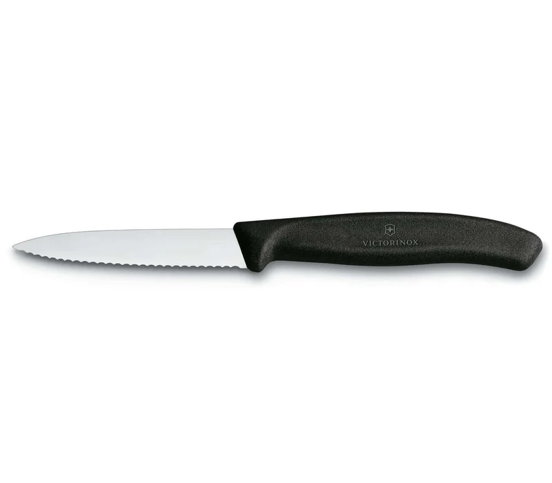 Couteau d'office Victorinox Swissclassic 8cm noir à dents